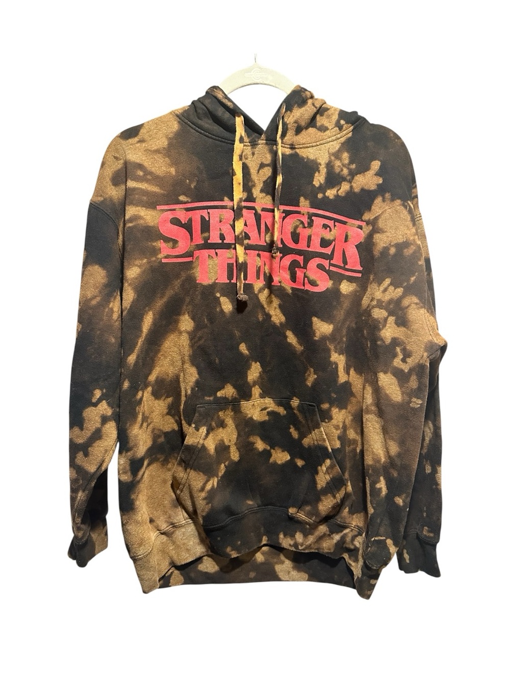 Stranger Things Black & Brown Tie-Dye Pullover Hoodie